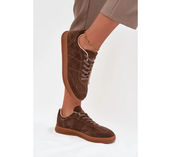 Dámské semišové sneakersy Big Star SS274676 HI-POLY SYSTEM Hnědé Dámské semišové sneakersy Big Star SS274676 HI-POLY SYSTEM Hnědé