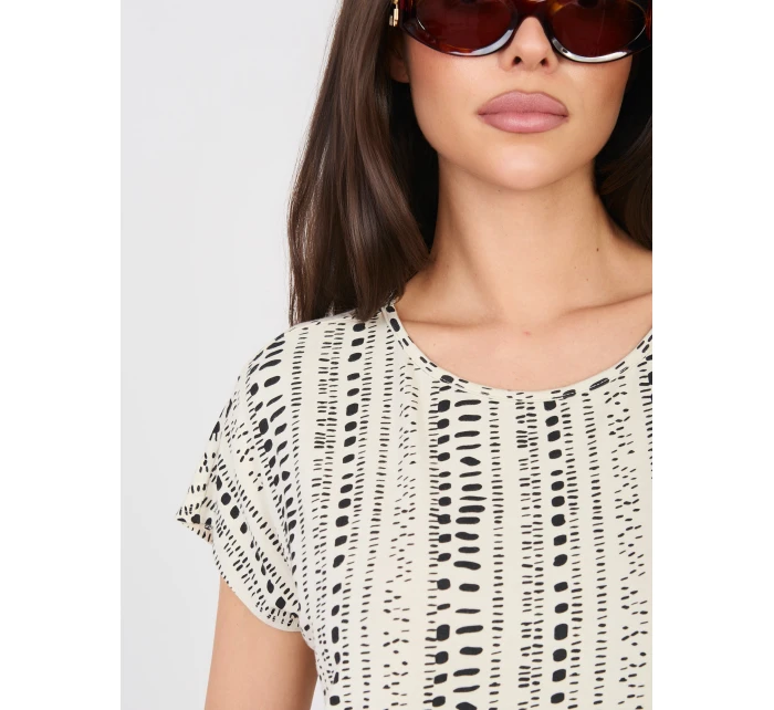 T shirt D12110M02646F jasny beżowy T shirt D12110M02646F jasny beżowy