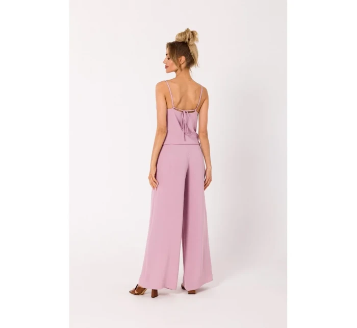 M737 Kombinéza se špagetovými ramínky - krepová růžová M737 Kombinéza se špagetovými ramínky - krepová růžová