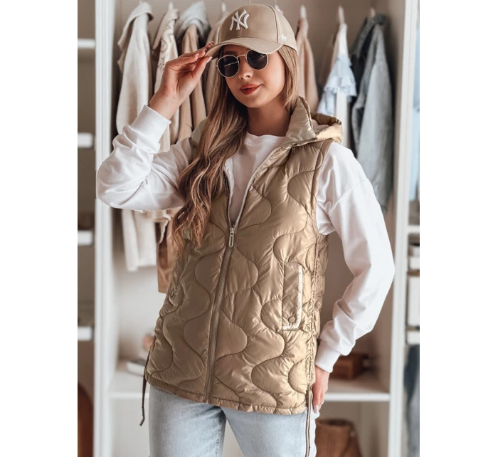 Dámská přechodná prošívaná vesta VESOLITA camel FashionStreet TY4878