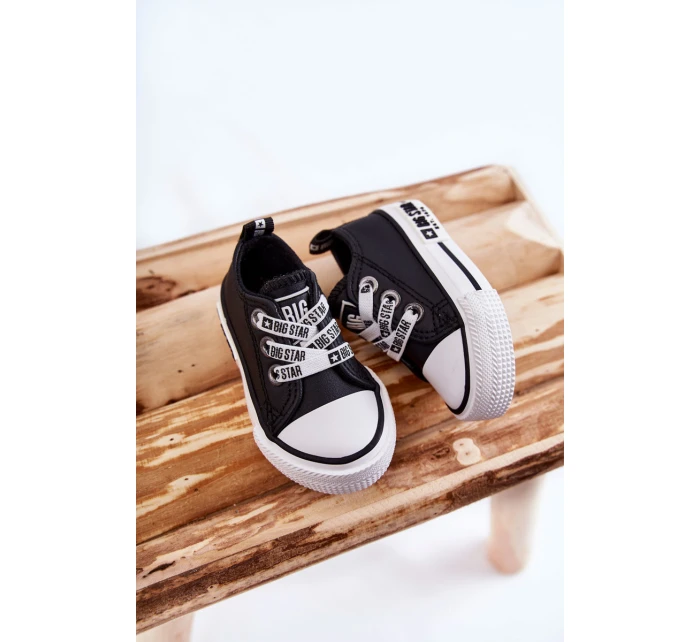Dětské kožené tenisky BIG STAR KK374041 Černý a bílý