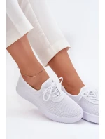 Dámské bílé textilní boty na platformě model 21702961 - Boto