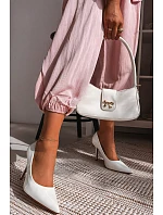 Klasické lakované lodičky z imitace kůže bílé Odira