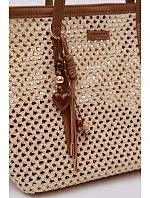 Pletená taška typu Shopper s přívěskem Béžová model 22111688 - Flora&Co