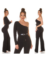 Sexy Koucla One Shoulder Overall with belt