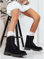 Dámské semišové šněrovací boty černé FashionStreet ZY1231