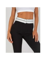 Černé látkové kalhoty do zvonu bez kapes (DHJ-SP-6971.33P) Černé látkové kalhoty do zvonu bez kapes (DHJ-SP-6971.33P)