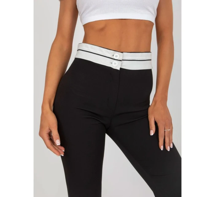 Černé látkové kalhoty do zvonu bez kapes (DHJ-SP-6971.33P) Černé látkové kalhoty do zvonu bez kapes (DHJ-SP-6971.33P)