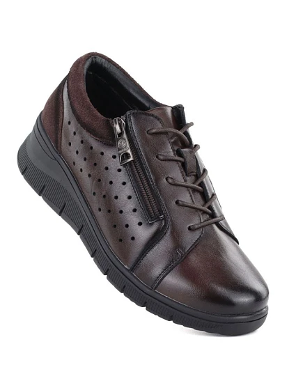 Dámské kožené polobotky na platformovém podpatku hnědé Vinceza 39977 Dámské kožené polobotky na platformovém podpatku hnědé Vinceza 39977