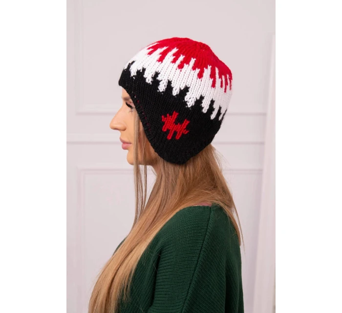 Dámská čepice Nikol K405 červená+bílá+černá