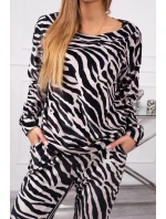 Zebra velurová souprava černá+béžová Zebra velurová souprava černá+béžová