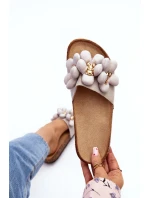 Dámské šedé sandály s ozdobami model 21648792 - Boto Dámské šedé sandály s ozdobami model 21648792 - Boto