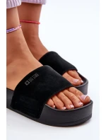 Dámské sandály na platformě z semiše Big Star model 21655540 černé - Big Star Shoes Dámské sandály na platformě z semiše Big Star model 21655540 černé - Big Star Shoes