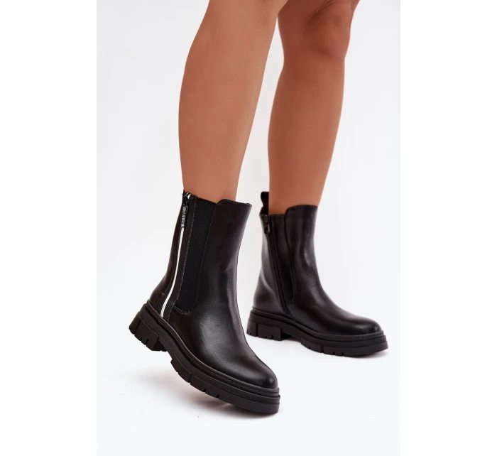 Kotníkové boty dámské zateplené černé Solenne Kotníkové boty dámské zateplené černé Solenne