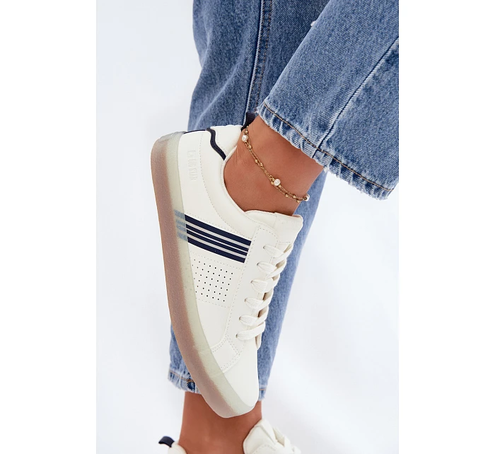 Eko kožené dámské tenisky Big Star model 22074741 Bílé - Big Star Shoes Eko kožené dámské tenisky Big Star model 22074741 Bílé - Big Star Shoes