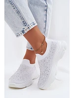 Dámské Sportovní Textilní Baleríny s Dekorací Bílé model 22107408 - Boto