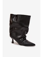 Dámské kotníkové boty na jehlovém podpatku Inarisse – černé Dámské kotníkové boty na jehlovém podpatku Inarisse – černé