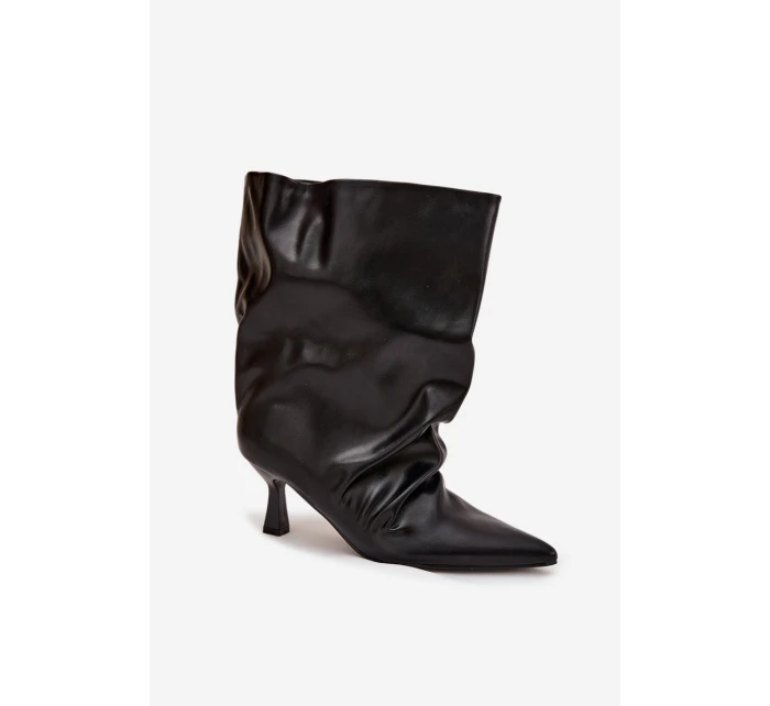 Dámské kotníkové boty na jehlovém podpatku Inarisse – černé Dámské kotníkové boty na jehlovém podpatku Inarisse – černé