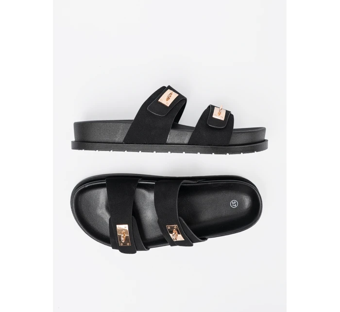 Designové  nazouváky černé dámské platforma