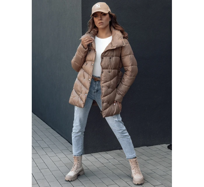 Dámský prošívaný zimní kabát BLOOM camel FashionStreet TY4536