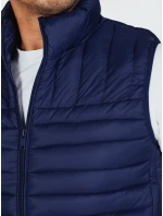 Pánská prošívaná tmavě modrá vesta Dstreet model 21991576 - FashionStreet Pánská prošívaná tmavě modrá vesta Dstreet model 21991576 - FashionStreet