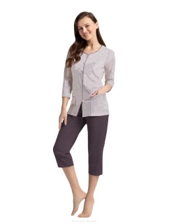 Pyžamo model 21310273 3/4 3XL Z25/26 dámské rozepínací - Luna