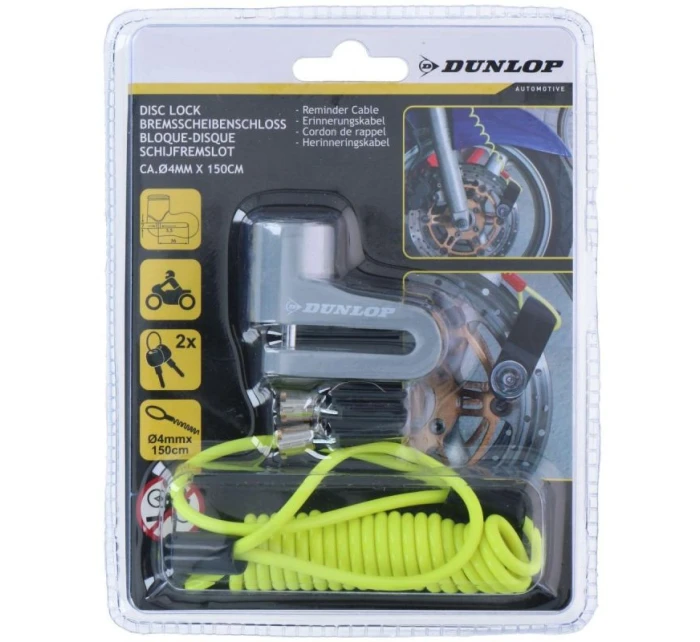 ZÁMEK BRZDOVÉHO KOTOUČE S LANKEM PŘIPOMÍNAJÍCÍM DUNLOP SILVER