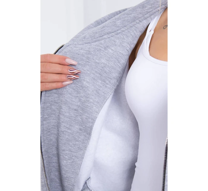 Zateplená dlouhá mikina šedá