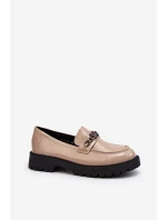 Dámské mokasíny na ploché podrážce béžové model 21649166 - VINCEZA