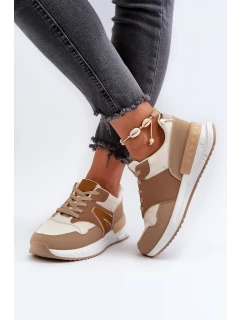 Dámské tenisky z ekologické kůže hnědé model 21657641 - Boto