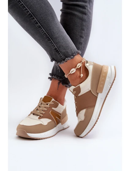 Dámské tenisky z ekologické kůže hnědé model 21657641 - Boto Dámské tenisky z ekologické kůže hnědé model 21657641 - Boto