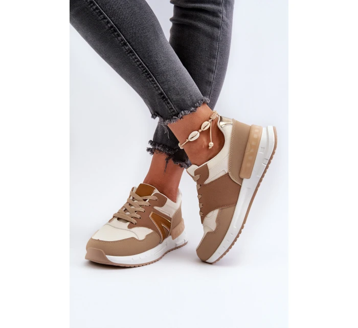 Dámské tenisky z ekologické kůže hnědé model 21657641 - Boto Dámské tenisky z ekologické kůže hnědé model 21657641 - Boto