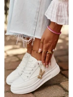 Tenisky Dámské Sportovní Na Platformě S Ozdobou Bílý VINCEZA 13613