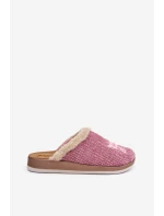 Dámské Pantofle S A Kožíškem  Růžové model 21677372 - Inblu