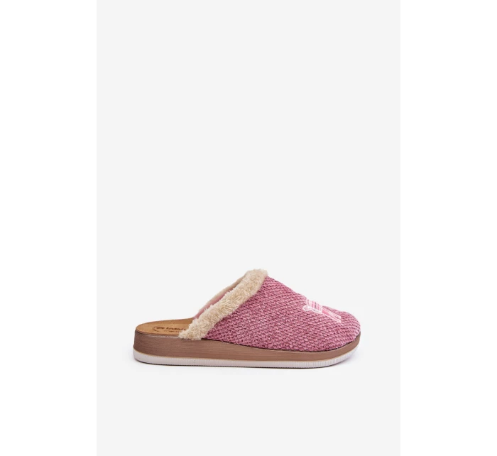 Dámské Pantofle S A Kožíškem  Růžové model 21677372 - Inblu