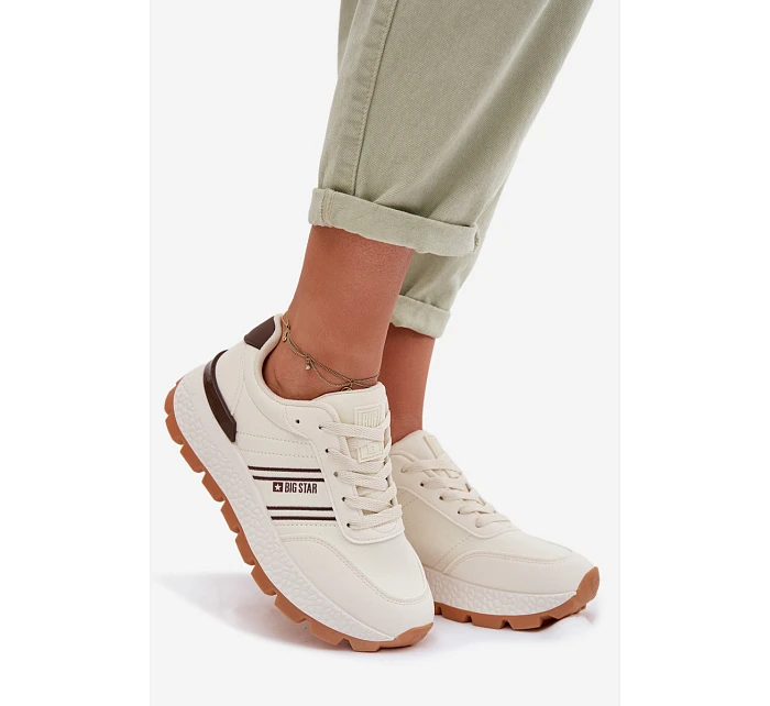 Dámské tenisky na platformě Big Star model 22042715 HiPoly System Béžové - Big Star Shoes