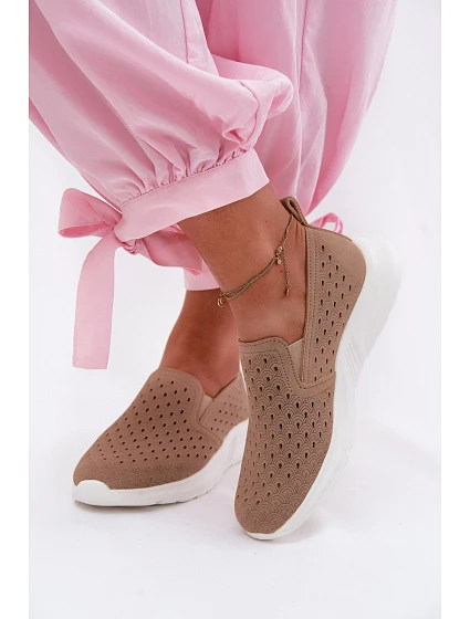 Dámské nazouvací síťované polobotky Béžové Geressa