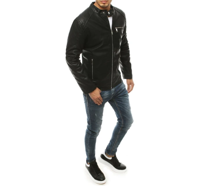 Pánská kožená bunda černá FashionStreet TX3463