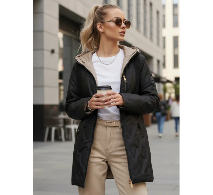 Dámská prošívaná přechodná bunda černá FashionStreet TY5562 Dámská prošívaná přechodná bunda černá FashionStreet TY5562