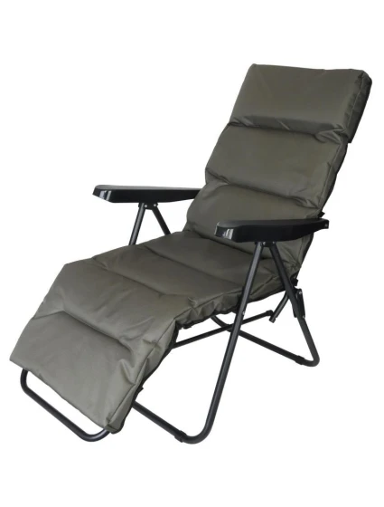 Zahradní křeslo s podnožkou 57x83x106CM šedozelené