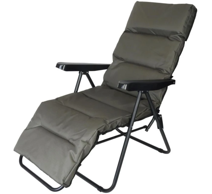 Zahradní křeslo s podnožkou 57x83x106CM šedozelené