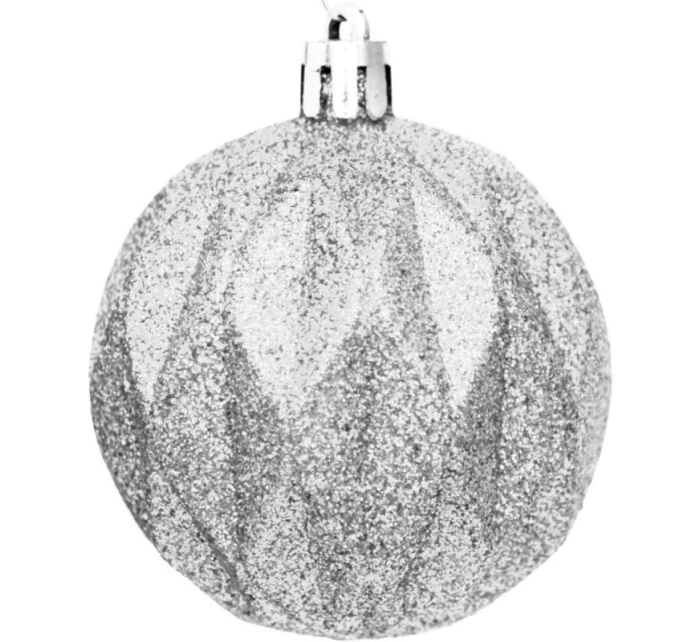 DEKORATIVNÍ PLASTOVÁ CETKA 6CM SADA 35 KS STŘÍBRNÁ