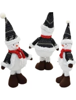 DEKORATIVNÍ SNĚHULÁK 50CM ŠEDÝ