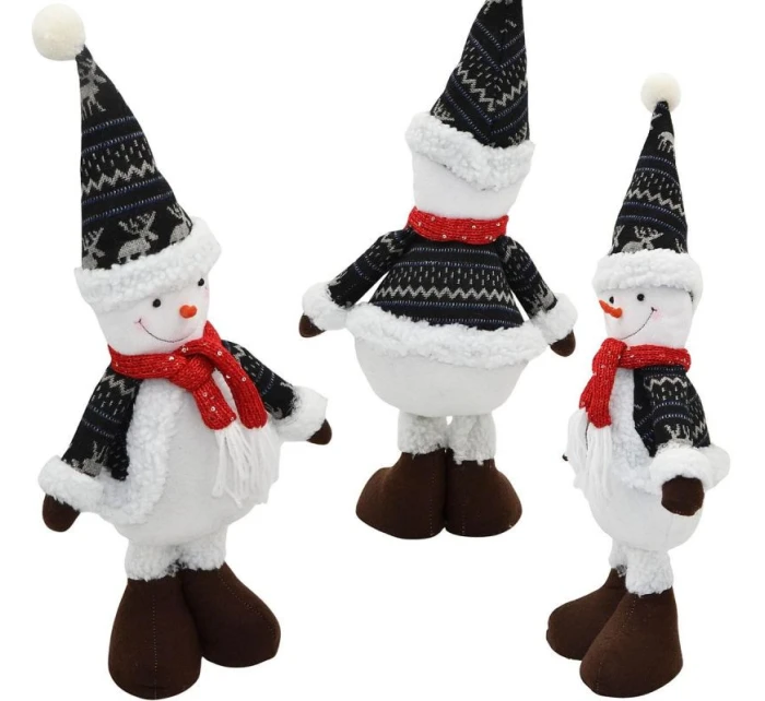 DEKORATIVNÍ SNĚHULÁK 50CM ŠEDÝ