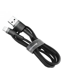 BASEUS LIGHTNING USB KABEL 2.4A 1M ŠEDO-ČERNÝ