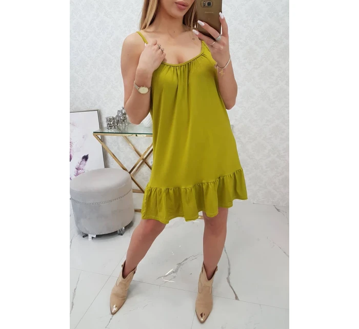 Šaty s tenkými pásky z kiwi