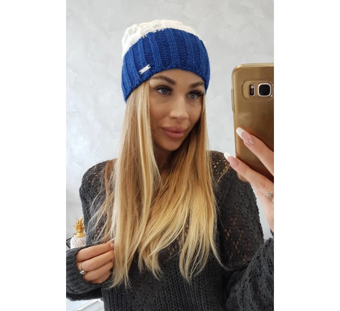 Paris fleecová čepice K212 ecru+chabra