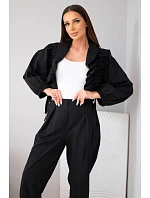 Dámský bavlněný komplet s model 22294794 mikinou a kalhotami černý - K-Fashion
