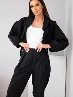 Dámský bavlněný komplet s model 22294794 mikinou a kalhotami černý - K-Fashion