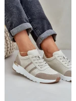 Dámské kožené tenisky na platformě béžové Gatira Dámské kožené tenisky na platformě béžové Gatira